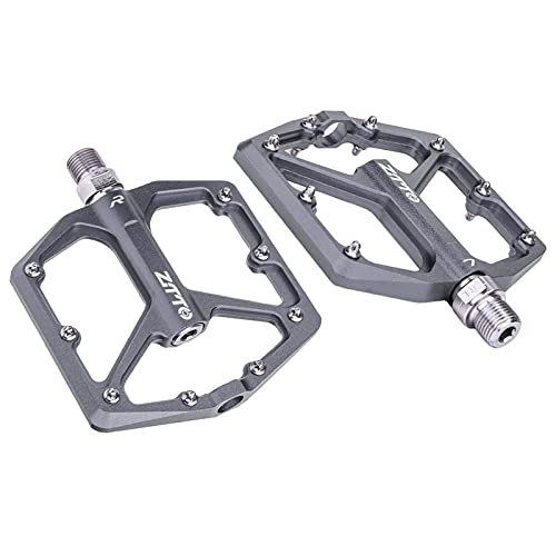 Mountain Bike Pedal : F Fityle Mountain Bike Pedals MTB Pedals Aluminum Bicycle Flat Platform Pedals 9 / 16" Non-Slip Sealed Bearing BMX Bike Accessories Replacement, Titanium