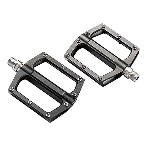 Mountain Bike Pedal : F Fityle Road Bike Pedals 9 / 16 Sealed Bearing Mountain Bicycle Flat Pedals Lightweight Aluminum Alloy Wide Platform Cycling Pedal for BMX / MTB -Platform Pedal - Black, 98x92x16mm