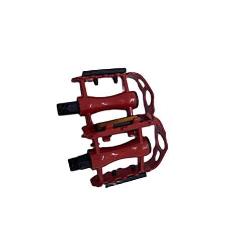 Mountain Bike Pedal : F XiaoY A Pair Of Ultralight Bicycle Pedal Mountain Bike Bicycle Parts Pedal Bicycle Aluminum Alloy Ultralight Hollow Pedal Road Bike F XiaoY (Color : Rosso)