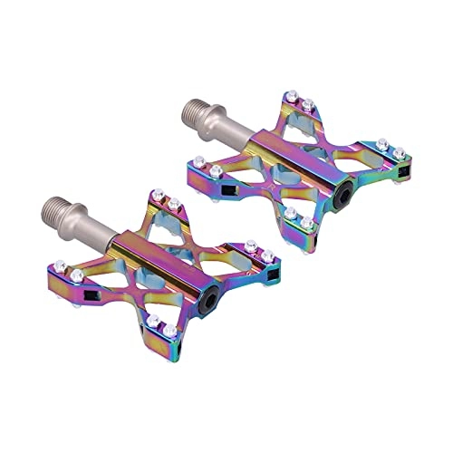 Mountain Bike Pedal : Faceuer Bike Pedals, Mountain Bike Pedal Non‑slip Butterfly Shaped Colorful for Mountain and Road Bikes