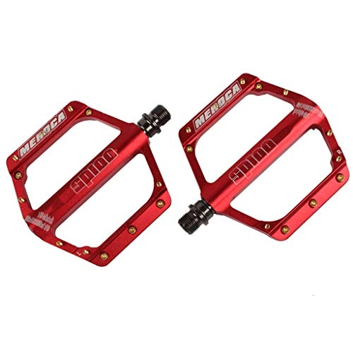 Mountain Bike Pedal : FCSW Bike Pedals, Bicycle Pedal 3 Palin Bearing Road Bike Aluminum Alloy Pedal Mountain Bike Pedal (color : RED)