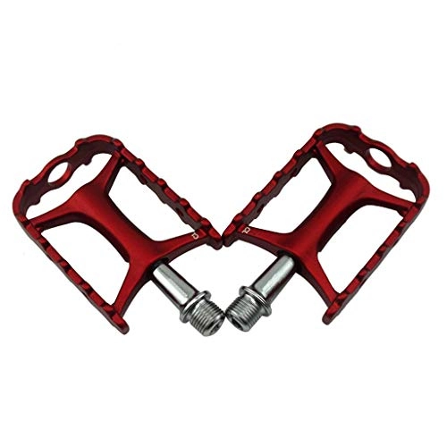 Mountain Bike Pedal : FCSW Bike Pedals, Bicycle Pedal Palin Bearing Aluminum Alloy Road Mountain Bike Pedals With Super Light Stable Plat (color : RED)