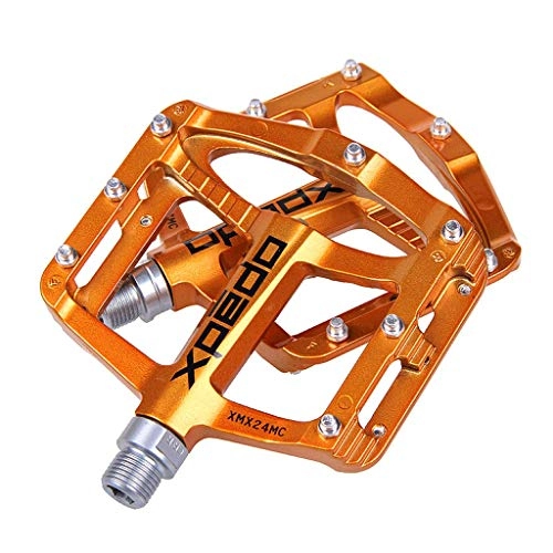 Mountain Bike Pedal : FCSW Bike Pedals, Palin Bearing Magnesium Alloy Mountain Bike Pedal Bicycle Folding Bike Ultra Light Pedal Bicycle Accessories (color : Yellow)