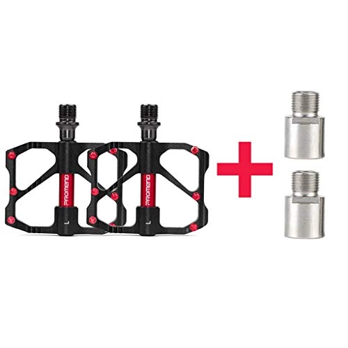 Mountain Bike Pedal : FCSW Pedals, Bicycle Pedal Carbon Fiber Shaft Bearing Universal Pair Non-slip Aluminum Alloy Pedal Mountain Bike Pedal Plus Extender (color : BLACK-Highway)