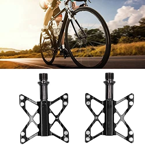 Mountain Bike Pedal : FECAMOS Bicycle Flat Pedals, Non‑Slip Bike Pedals Aluminum Alloy and Chromium‑molybdenum Steel Material with Strong Grip for Mountain Road Bike