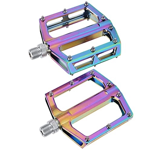 Mountain Bike Pedal : FECAMOS Mountain Bike Pedals, CNC Aluminum Alloy Not Easy To Rust Sturdy and Durable Lightweight Aluminum Alloy Bike Pedals for Riding