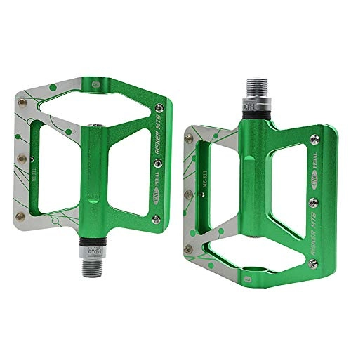 Mountain Bike Pedal : FEENGG Mountain Bike Pedals Flat Bicycle Pedals 9 / 16 Lightweight Road Bike Pedals Carbon Fiber Sealed Bearing Flat Pedals for MTB, Green
