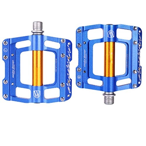 Mountain Bike Pedal : Feixunfan Bike Pedals BMX Road Bike Pedals Double Mountain Bicycle Pedals for Most Kinds of Bicycles for MTB BMX Mountain Road Bike (Color : Blue, Size : 100x110x12mm)