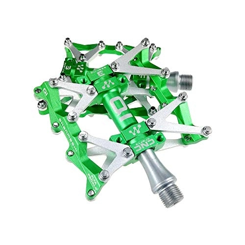 Mountain Bike Pedal : Feixunfan Bike Pedals Mountain Bike Pedal Good Grip One Pair Of Aluminum Alloy Durable Anti-skid Surface Of The Road Pedal 5 Color for MTB BMX Mountain Road Bike (Color : Green)