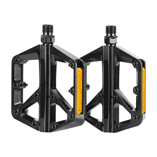 Mountain Bike Pedal : Fencelly Bicycle Pedals, Aluminium Widen and Non-Slip Wear-resistant Bike Pedals with Reflectors for Mountain Bikes Road Bikes