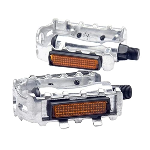 Mountain Bike Pedal : FIVENUM 1 Pair MTB Road Mountain Bike Aluminum Alloy Anti-slip Bicycle Cycling Pedals Bicycle Accessories Replacement Parts (Color : Silver)