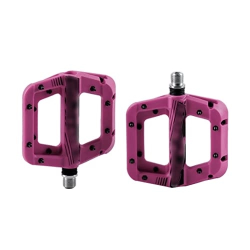 Mountain Bike Pedal : FIVENUM Anti-vibration Mountain Bike Pedal Anti-skid Lightweight Nylon Fiber Bicycle Pedal Board High-strength Anti-skid Bicycle Pedal (Color : Purple)