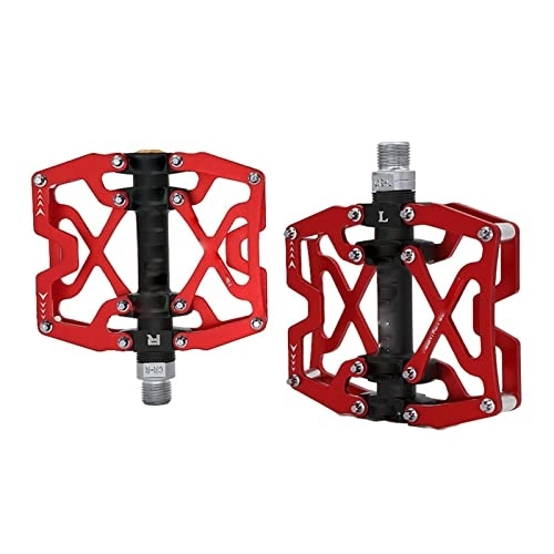 Mountain Bike Pedal : FIVENUM Bicycle Pedal Bicycle Ultra-light Aluminum Alloy 3 Bearing 14 Color Mountain Bike Pedal Bicycle Accessories (Color : Y06-Red)
