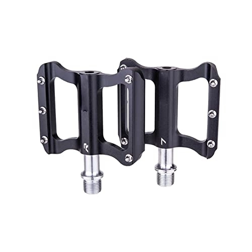 Mountain Bike Pedal : FIVENUM Bicycle Pedals MTB Road Mountain Bike Smooth Bearings Anti-slip Bicycle Footrest Flat Pedals Bicycle Accessories (Color : Black)