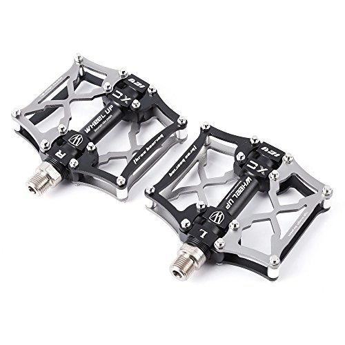 Mountain Bike Pedal : Fjiujin, Paired Sealed Bearing Cycling Road MTB Bike Ultralight Pedals Suitable For Most Mountain Bike, Road Bike(color:BLACK AND GREY)