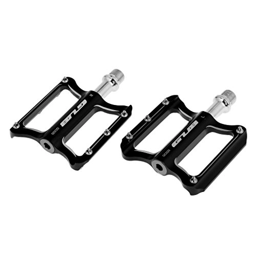 Mountain Bike Pedal : FLAMEER 2x MTB Mountain Bike Bicycle Pedal Foot Pegs Bicycle Accessory 2 Sealed Bearing - Black