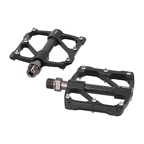 Mountain Bike Pedal : Flat Pedals, CNC Machined MTB Pedals Lightweight with Anti‑Slip Nails for Road Mountain BMX MTB Bike(Black)