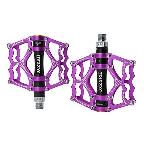 Mountain Bike Pedal : Flat Pedals Mtb Road Bike Pedals Pedals Mountain Bike Ultralight Aluminum Alloy Bicycle Pedals With Cleats Non-slip Waterproof And Dustproof For Mountain Bikes purple+black, free size