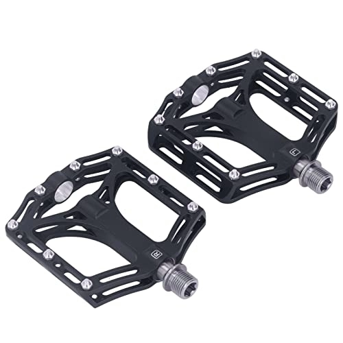 Mountain Bike Pedal : Fockety Mountain Bike Pedals, 1 Pair Hollow Design Dustproof MTB Bike Pedals Alloy with Slip Resistant Nails for Mountain Bike for MTB Bike (Black)