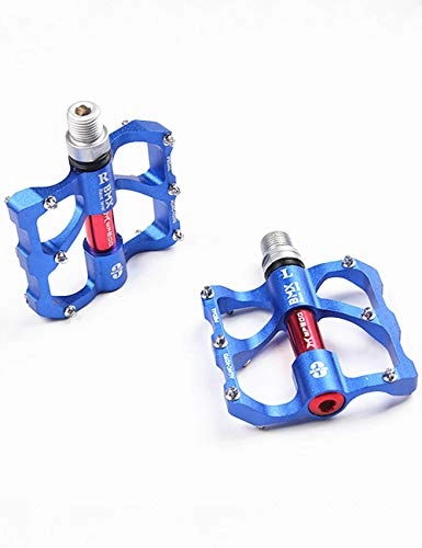 Mountain Bike Pedal : Folding bike pedals, Aluminum Antiskid Durable Bicycle Cycling Pedals, Mountain Bike CNC Aluminum Alloy Bearing Pedal-Blue