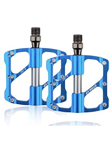 Mountain Bike Pedal : Folding bike pedals, Aluminum Antiskid Durable Bicycle Cycling Pedals, Mountain Bike Road Bike Aluminum Bearing Pedal-Blue