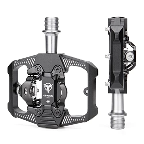 Mountain Bike Pedal : FOLODA Bike Pedals Compatible with SPD Mountain Clipless Pedals Wide Non-slip Flat Foot Bicycle Pedals, 3 Sealed Bearings