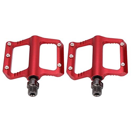 Mountain Bike Pedal : FOLOSAFENAR 1 Pair Bicycle Pedals, Aluminum Alloy Mountain Bike Pedals, Non-Slip Riding Pedals, Lightweight and Stylish Pedals, Suitable for Mountain Bikes and Road Bikes(red)