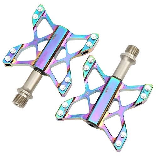 Mountain Bike Pedal : FOLOSAFENAR Bicycle Pedals, Aluminum Alloy Non-Slip Pedals, Mountain Bike Folding Pedals, Stylish and Colorful Pedals, Suitable for Men'S and Women'S Bicycles, Road and Mountain Bikes