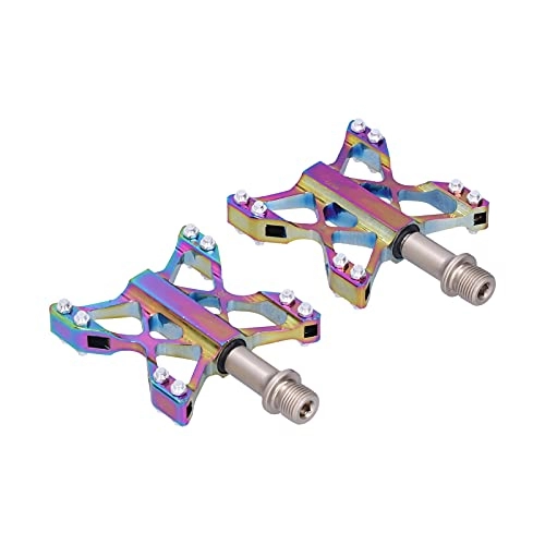 Mountain Bike Pedal : FOLOSAFENAR Bike Pedals, Surface Electroplating Process Colorful Bicycle Anti‑Slip Pedals Non‑slip and Wear‑resistant for Mountain Bikes and Road Bikes