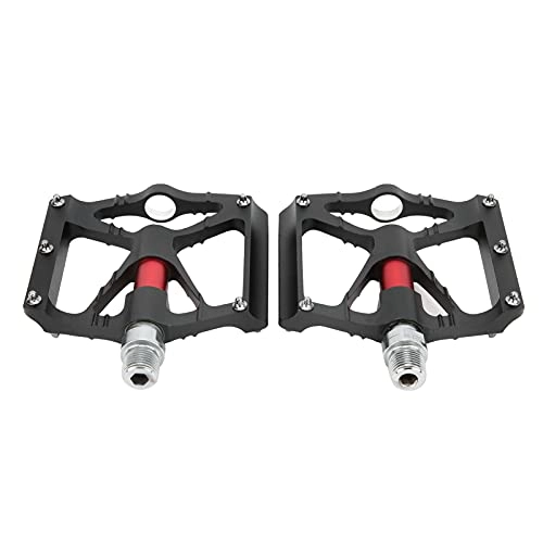 Mountain Bike Pedal : FOLOSAFENAR Mountain Bike Pedals, Light in Weight Aluminum Alloy Bike Pedals More Convenient Not Easy To Loosen with 5 Anti‑skid Nails on Each Side for Mountain Bike(black)