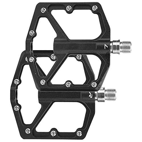 Mountain Bike Pedal : FOLOSAFENAR Non‑Slip Pedals, Bicycle Flat Pedals Micro‑groove 1 Pair DU Bearing System for Mountain Bikes / Road Bikes(Black)