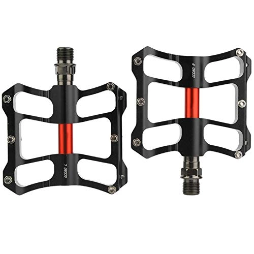 Mountain Bike Pedal : FOLOSAFENAR Pedals Bicycle Replacement Tool exquisite workmanship Mountain Road Bike Lightweight Pedals for Home Entertainment(Black red)