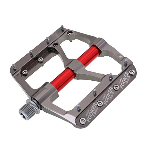 Mountain Bike Pedal : FOOKER MTB Bike Pedals Mountain Non-Slip Bike Pedals Platform Bicycle Flat Alloy Pedals 9 / 16" 3 Bearings for Road BMX MTB Fixie Bikes
