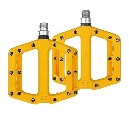 Mountain Bike Pedal : footboard Bicycle Pedal Anti-slip Ultralight Nylon MTB Mountain Bike Pedal Sealed Bearings Pedals Bicycle Accessories Parts Perfect for replacing your old parts. (Color : MZ928 Yellow)
