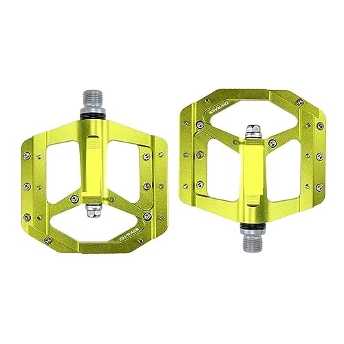 Mountain Bike Pedal : footboard Flat Foot Pedal Sealed Bike Pedals CNC Aluminum Body For MTB Road Mountain Bike 3 Bearing Bicycle Pedal Parts Perfect for replacing your old parts. (Color : Green)