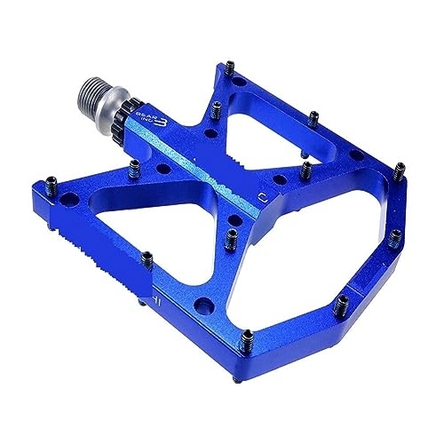 Mountain Bike Pedal : footboard Ultralight Bicycle Pedals Part Anti-slip CNC Aluminum Body Road MTB Flat Foot Cycling Sealed 3 Bearing Mountain Bike Pedal Perfect for replacing your old parts. (Color : Blue)