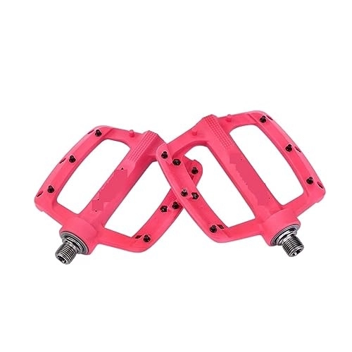 Mountain Bike Pedal : footboard Ultralight Mountain Bike Nylon Pedal Flat Foot 3 Bearing Widened Non-slip XC Speed Down DH Off-road Cycling Mtb Bicycle Pedal Perfect for replacing your old parts. (Color : Pink)