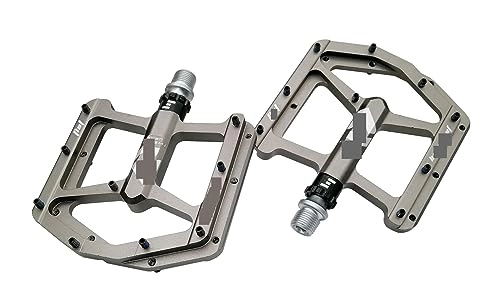 Mountain Bike Pedal : footboard Ultralight Mountain Bike Pedal CNC Aluminum Alloy High Strength Seal 3 Bearing Flat Wide Non-slip Mtb Bicycle Pedal Perfect for replacing your old parts. (Color : Light Grey)