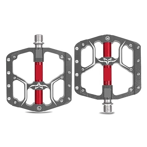 Mountain Bike Pedal : footboard Ultralight Wide Middle Tube Mountain Bike Pedal Seal 3 Bearing CNC Aluminum Alloy Flat Foot Non-slip Road Bike Mtb Bicycle Pedal Perfect for replacing your old parts. (Color : Light Grey)