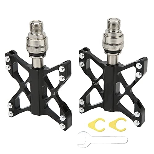 Mountain Bike Pedal : FOUF Mountain Bike Pedal, Quick Release Pedals Cycling Platform Pedal with Pedal Extender Adapter and Bike Pedal, Non Slip Aluminum Alloy Bicycle Pedals for Folding Bikes, Mountain Bikes, Road Bikes
