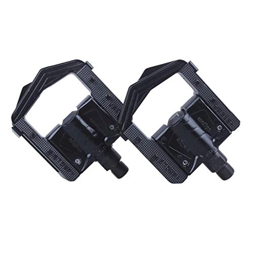 Mountain Bike Pedal : FQCD Bicycle Cycling Bike Pedals, New Aluminum Antiskid Durable Mountain Bike Pedals Road Bike Hybrid Pedals (Color : Black)