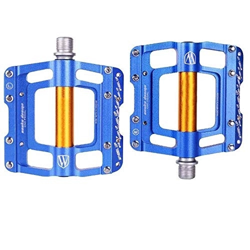 Mountain Bike Pedal : FQCD Bike Pedals, Bicycle Pedals Universal Cycling Pedals Aluminium Alloy Lightweight Mountain Bike Pedal for MTB, Road Bicycle, BMX (Color : Blue)