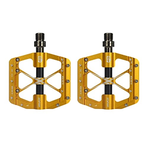 Mountain Bike Pedal : freneci 2pcs Bicycle Pedals, Non-Slip Durable Ultralight Mountain Bike Flat Pedals, Bearing Pedals for 9 / 16 MTB BMX Mountain Road Bike Parts Accs - Yellow