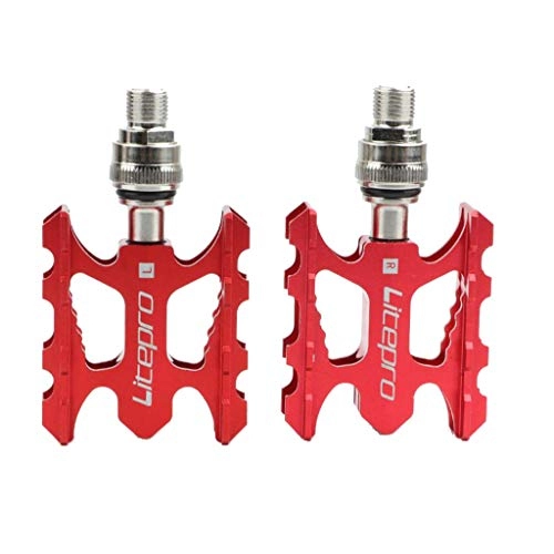 Mountain Bike Pedal : freneci Mountain Bike Pedals, Aluminum Alloy 9 / 16” Road Bike Pedals with Sealed Bearing, Anti-skid Pedals for Mountain Bike, Road Bike, BMX, Folding Bike - Red