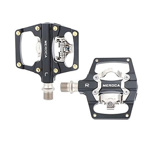 Mountain Bike Pedal : freneci MTB Mountain Bike Pedals Bicycle Flat Platform Compatible Road Bike Self-locking Pedals Clipless Aluminum Alloy Pedals Equipment - Black