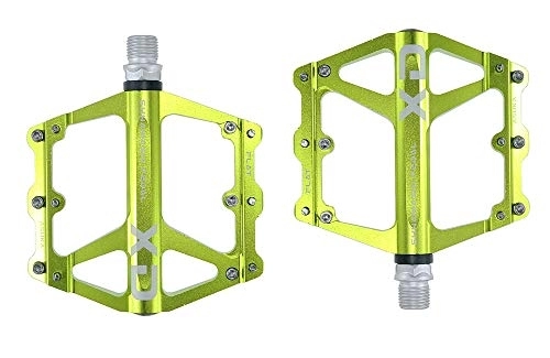 Mountain Bike Pedal : FRONTSTEP ALUMINIUM ANTI SLIP PEDALS General Lightweight Bike Pedals with CR-MO Steel Axle for MTB / Mountain Bike / BMX Pedal (Green)