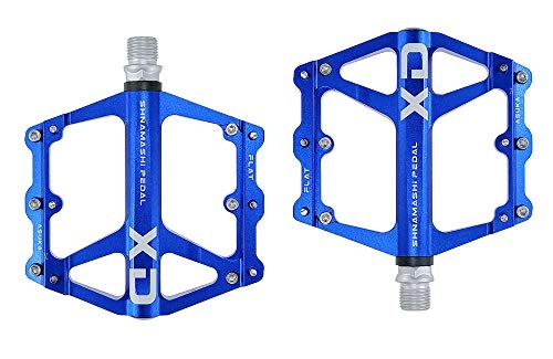 Mountain Bike Pedal : FrontStep General Aluminium Non-Slip Pedals Lightweight Bicycle Pedals with Cr-Mo Steel Spindle for MTB / Mountain Bike Pedal / BMX Pedal (Blue)