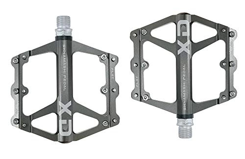 Mountain Bike Pedal : FrontStep General Aluminium Non-Slip Pedals Lightweight Bicycle Pedals with Cr-Mo Steel Spindle for MTB / Mountain Bike Pedal / BMX Pedal (Titanium)