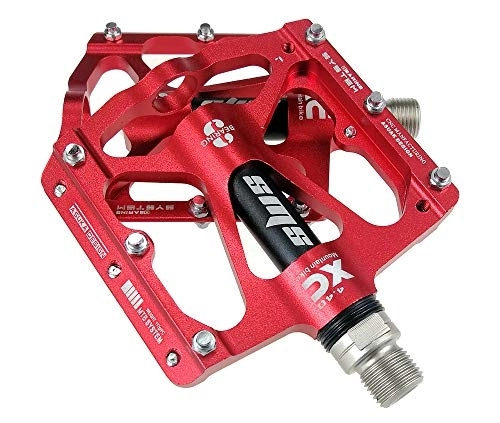 Mountain Bike Pedal : FrontStep High Quality Aluminium Alloy Non-Slip Pedals Lightweight MTB / Mountain Bike / Road Bike / City Bike / Cycling Pedal / BMX with Cr-Mo Steel Spindle Bicycle Pedals (Red)