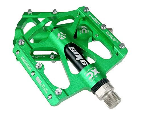 Mountain Bike Pedal : FrontStep High Quality Aluminum Alloy Non-Slip Pedals Lightweight Mountain Bike / Road Bike / City Bike / BMX Pedal with CR-MO Steel Pin Pedals (Green)